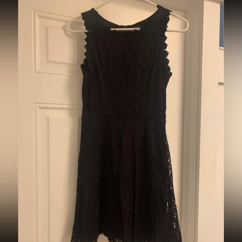 Black lace formal dress